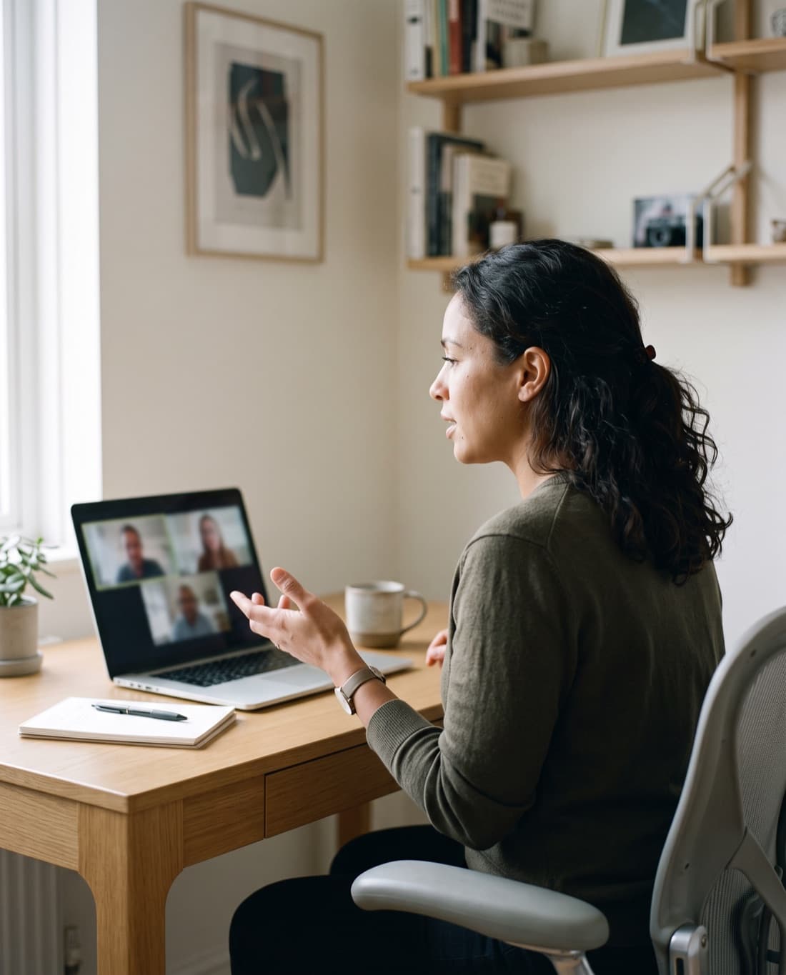 A working session in progress on a video call